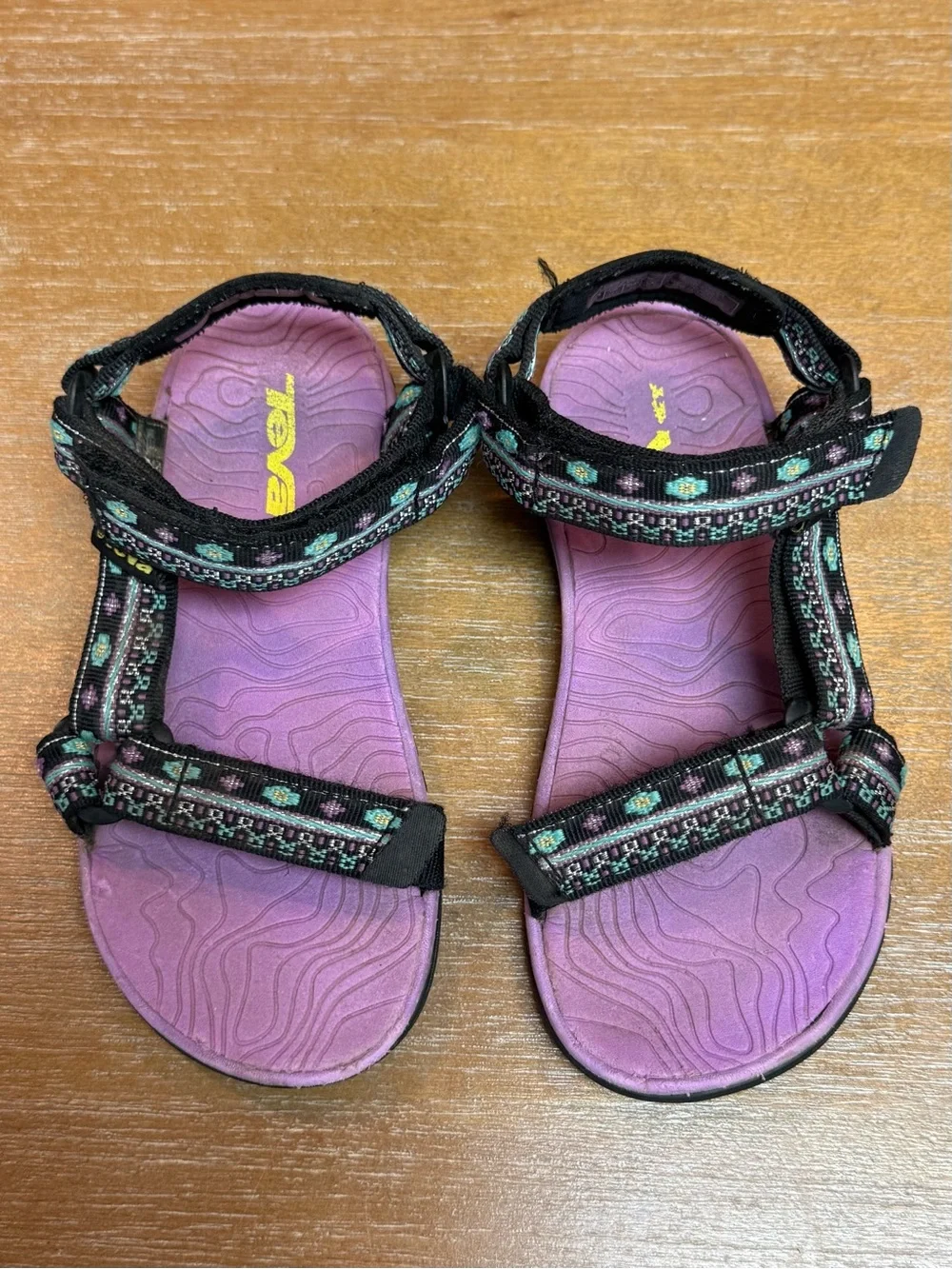 Teva Kids Hurricane Sandal Waterproof Hiking Casual Black Purple Size 13